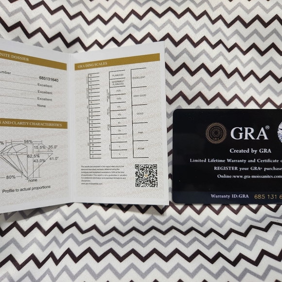 NIB Brand New Hidden Adjustable Moisanite Ring GRA Certified - Picture 9 of 9